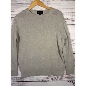 Something Navy Cashmere Silk Sweater Womens Medium Gray Crewneck Pullover